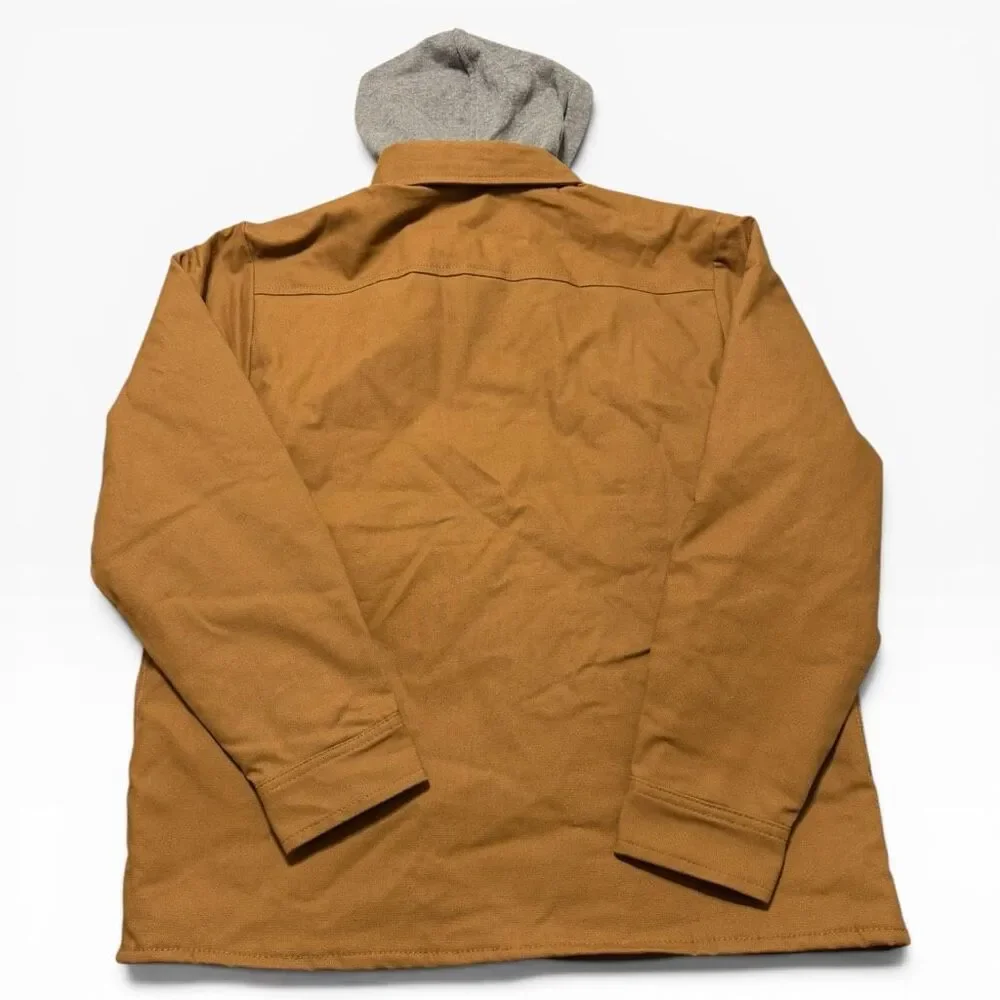 Dickies Quilted Lined Duck Canvas Woven Brown Shirt Jacket Boys size XL 16Y NWT